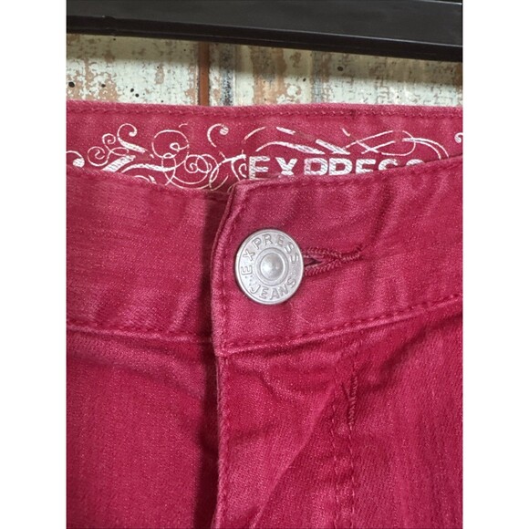 Express Jeans Womens Size 10 Raspberry/ Hot Pink Low Rise Straight Jeans - Picture 2 of 5